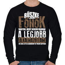 PRINTFASHION Büszke főnök - Férfi pulóver - Fekete férfi pulóver, kardigán