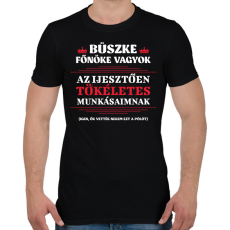 PRINTFASHION Büszke főnöke vagyok - fehér - Férfi póló - Fekete