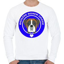 PRINTFASHION Büszke gazdi: Boxer - Férfi pulóver - Fehér férfi pulóver, kardigán