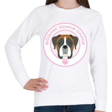 PRINTFASHION Büszke gazdi: Boxer - Női pulóver - Fehér női pulóver, kardigán