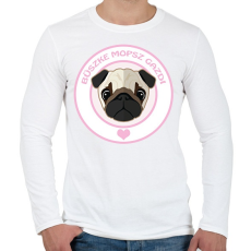 PRINTFASHION Büszke gazdi: Mopsz - Férfi hosszú ujjú póló - Fehér
