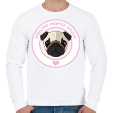 PRINTFASHION Büszke gazdi: Mopsz - Férfi pulóver - Fehér férfi pulóver, kardigán