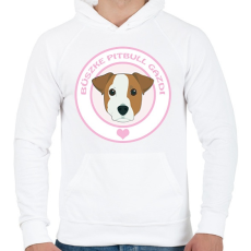 PRINTFASHION Büszke gazdi: Pitbull - Férfi kapucnis pulóver - Fehér