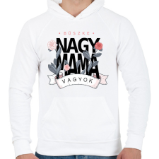 PRINTFASHION Büszke Nagymama vagyok - fekete felirat - Férfi kapucnis pulóver - Fehér férfi pulóver, kardigán