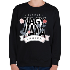 PRINTFASHION Büszke nagymama vagyok - Gyerek pulóver - Fekete gyerek pulóver, kardigán