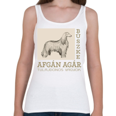 PRINTFASHION Büszke tulajdonos - Afgán agár - Női atléta - Fehér