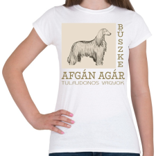 PRINTFASHION Büszke tulajdonos - Afgán agár - Női póló - Fehér női póló