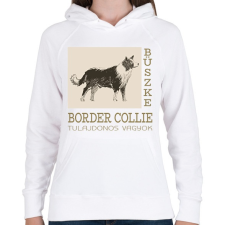 PRINTFASHION Büszke tulajdonos - Border collie - Női kapucnis pulóver - Fehér női pulóver, kardigán