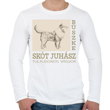 PRINTFASHION Büszke tulajdonos - Skót juhász - Férfi hosszú ujjú póló - Fehér férfi póló