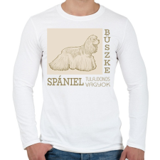 PRINTFASHION Büszke tulajdonos - Spániel - Férfi hosszú ujjú póló - Fehér férfi póló