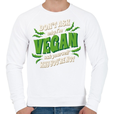 PRINTFASHION Büszke vegán - Férfi pulóver - Fehér