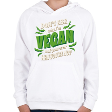 PRINTFASHION Büszke vegán - Gyerek kapucnis pulóver - Fehér