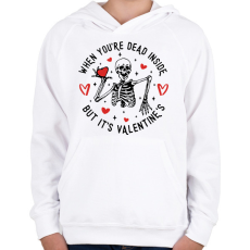 PRINTFASHION But it's Valentine's - Gyerek kapucnis pulóver - Fehér