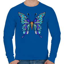 PRINTFASHION Butterflies - Férfi pulóver - Királykék férfi pulóver, kardigán