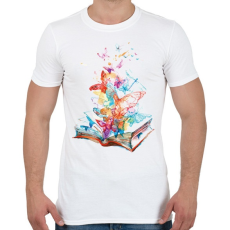PRINTFASHION Butterfly Book - Férfi póló - Fehér