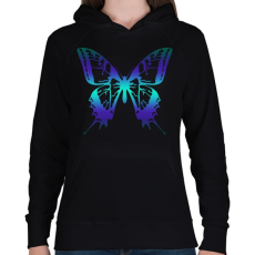 PRINTFASHION Butterfly - Női kapucnis pulóver - Fekete