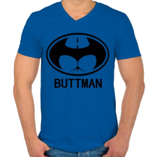 PRINTFASHION Buttman - Férfi V-nyakú póló - Királykék férfi póló