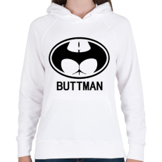 PRINTFASHION Buttman - Női kapucnis pulóver - Fehér