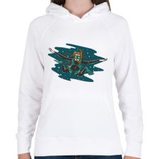 PRINTFASHION Búvár - Női kapucnis pulóver - Fehér női pulóver, kardigán