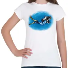 PRINTFASHION Búvár - Női póló - Fehér női póló