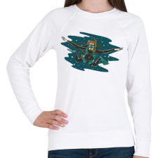 PRINTFASHION Búvár - Női pulóver - Fehér női pulóver, kardigán