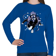 PRINTFASHION Búvár - Női pulóver - Királykék