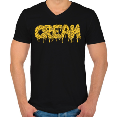 PRINTFASHION C.R.E.A.M. - Férfi V-nyakú póló - Fekete