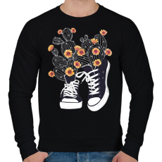 PRINTFASHION Cactus - Férfi pulóver - Fekete