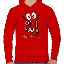 PRINTFASHION caf-pow - Férfi kapucnis pulóver - Piros férfi pulóver, kardigán