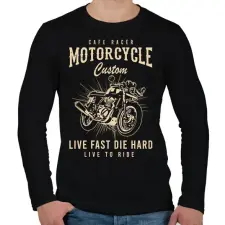 PRINTFASHION cafe racer - Férfi hosszú ujjú póló - Fekete férfi póló