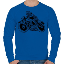 PRINTFASHION Cafe racer - Férfi pulóver - Királykék férfi pulóver, kardigán