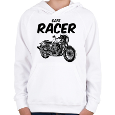 PRINTFASHION cafe racer - Gyerek kapucnis pulóver - Fehér gyerek pulóver, kardigán