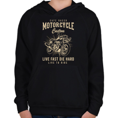 PRINTFASHION cafe racer - Gyerek kapucnis pulóver - Fekete
