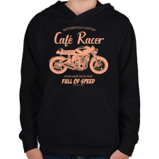 PRINTFASHION café racer - Gyerek kapucnis pulóver - Fekete gyerek pulóver, kardigán