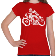 PRINTFASHION Cafe racer - Női póló - Piros női póló