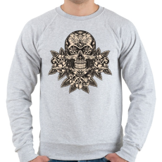 PRINTFASHION Calavera Day of the Dead - Férfi pulóver - Sport szürke