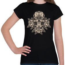 PRINTFASHION Calavera Day of the Dead - Női póló - Fekete női póló