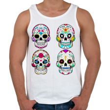 PRINTFASHION Calavera koponyák - Férfi atléta - Fehér atléta, trikó