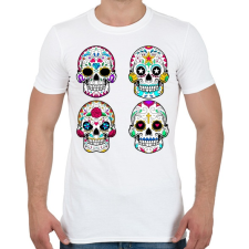 PRINTFASHION Calavera koponyák - Férfi póló - Fehér férfi póló
