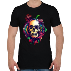 PRINTFASHION Calavera virágos koponya - Férfi póló - Fekete