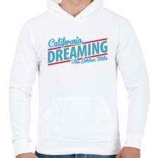 PRINTFASHION California Dreaming - The Golden State - Férfi kapucnis pulóver - Fehér férfi pulóver, kardigán