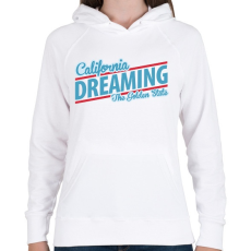 PRINTFASHION California Dreaming - The Golden State - Női kapucnis pulóver - Fehér