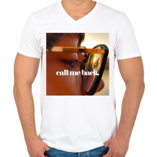 PRINTFASHION call me back. - Férfi V-nyakú póló - Fehér férfi póló