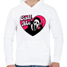 PRINTFASHION call me sikoly - Férfi kapucnis pulóver - Fehér