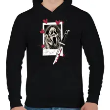 PRINTFASHION Call me - Sikoly - Férfi kapucnis pulóver - Fekete férfi pulóver, kardigán