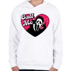 PRINTFASHION call me sikoly - Gyerek kapucnis pulóver - Fehér