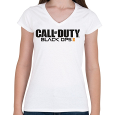 PRINTFASHION Call of Duty: Black Ops 2 - Női V-nyakú póló - Fehér