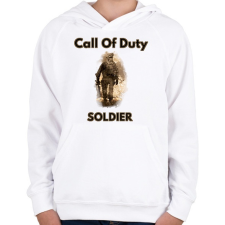 PRINTFASHION call of duty soldier - Gyerek kapucnis pulóver - Fehér gyerek pulóver, kardigán