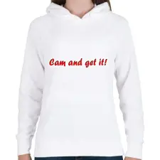 PRINTFASHION Cam and get it - Női kapucnis pulóver - Fehér női pulóver, kardigán
