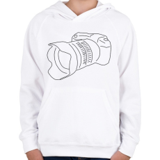 PRINTFASHION Camera - Gyerek kapucnis pulóver - Fehér